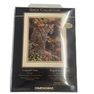 NEW Dimensions GOLD COLLECTION Leopard's Gaze Cross Stitch‎ Kit #35209